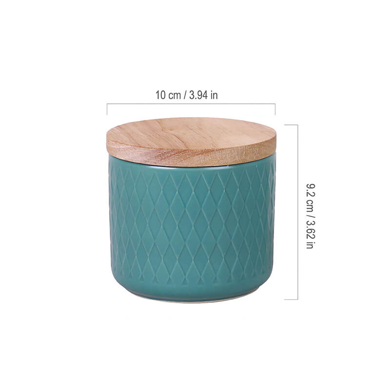 Greehomede | Ceramic Canister-short | 9 x 10 x 10cm/ 3.5 x 3.9 x