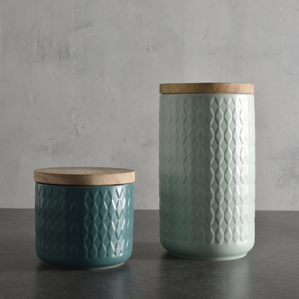 CP- Ceramic Handpainted Air Tight Jars For Kitchen Storage (GREEN)